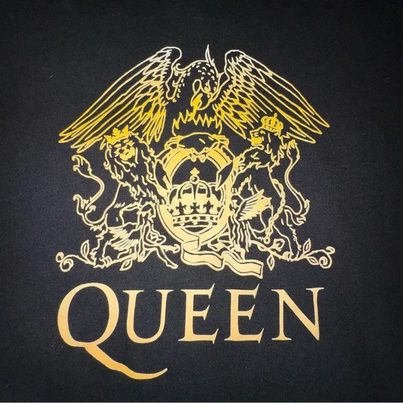 Queen Unisex Black Adult Crest Hoodie Freddie Mercury Design - Picture 10 of 16